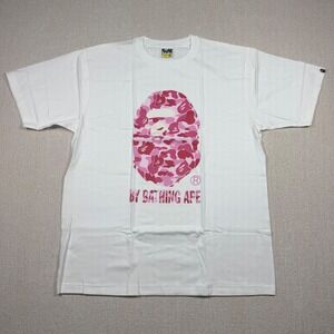 A Bathing Ape White Pink ABC Camo Big Ape Head Graphic T-Shirt Mens 2XL New
